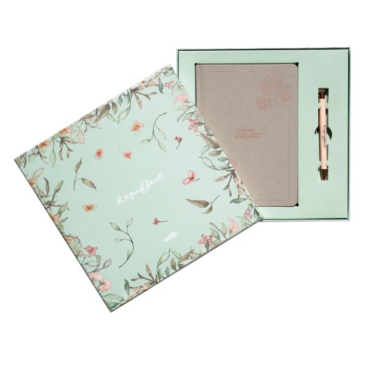 SET QUADERNO PREMIUM A5 CON PENNA RAQUEL BECK