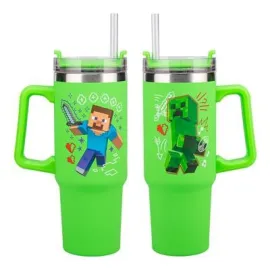 BICCHIERE CON CANNUCCIA MINECRAT VERDE