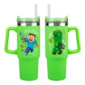 BICCHIERE CON CANNUCCIA MINECRAT VERDE