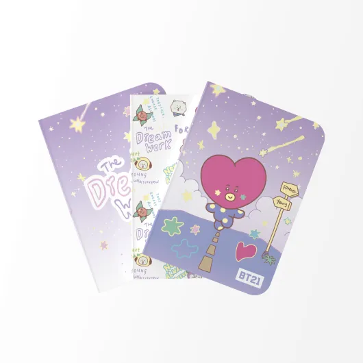 PACK 3 QUADERNI A6 BT21 THE JOURNEY TATA