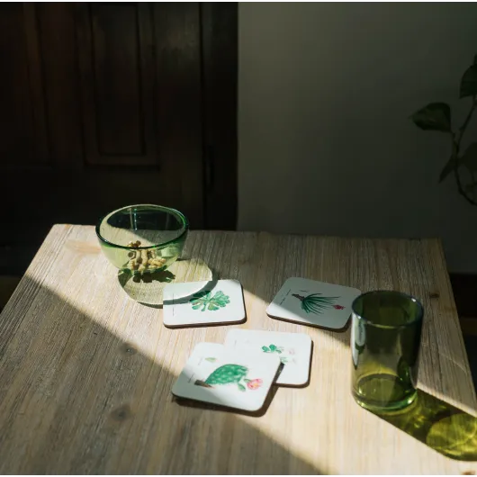 SET 4 SOTTOBICCHIERI BOTANICAL CACTI