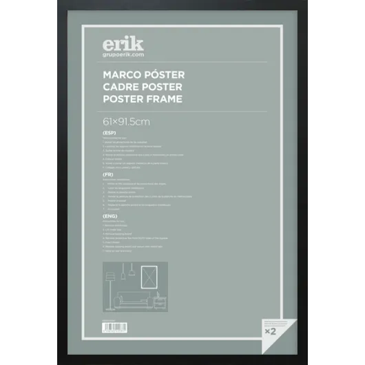 CORNICE POSTER 61X91,5 CM MDF NERO