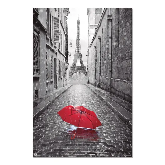 POSTER PARIS-PARAGUAS ROJO