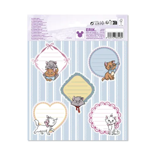 ETICHETTE ADESIVE PREMIUM DISNEY GLI ARISTOGATTI MINOU