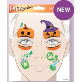 MASCARA DE PEGATINAS HALLOWEEN CALABAZAS Y POCIMAS