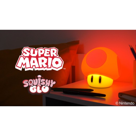 LAMPADA SQUISHY RICARICABILE IN SILICONE FUNGHI MARIO