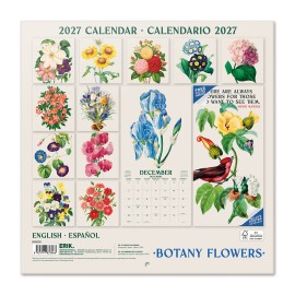 CALENDAR 2027 30X30 BOTANY FLOWERS USA 2