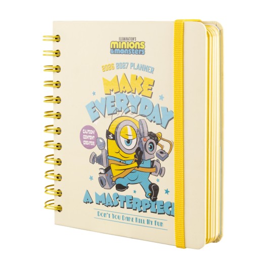 DIARIO SCOLASTICO 2026/2027 GIORNO PER PAGINA M 11 MESI MINIONS