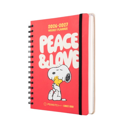DIARIO SCOLASTICO SETTIMANALE 2026/2027 FORMATO A5 12 MESI SNOOPY