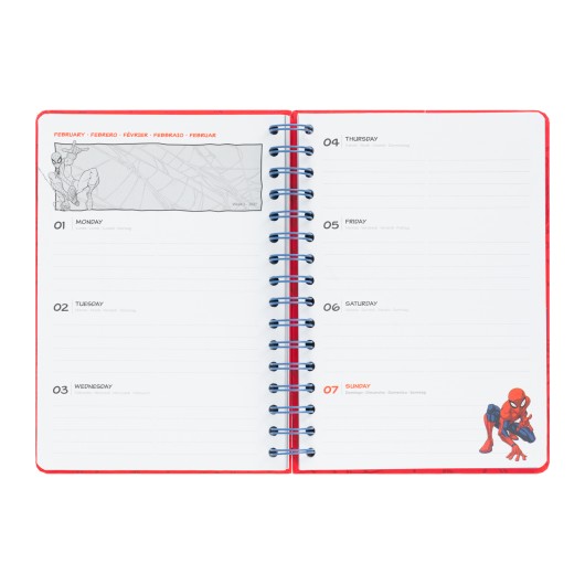 DIARIO SCOLASTICO SETTIMANALE 2026/2027 FORMATO A5 12 MESI MARVEL SPIDERMAN