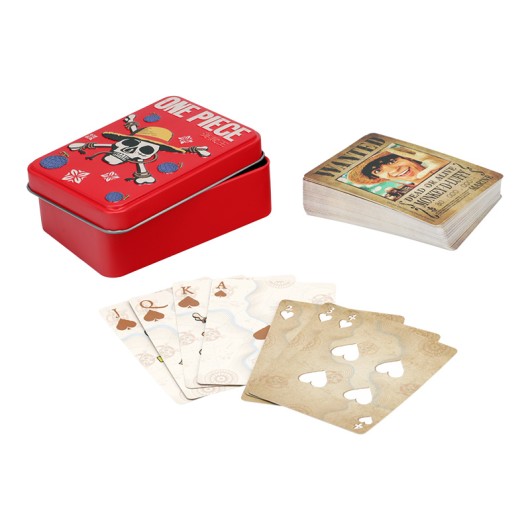 MAZZO DI CARTE DA GIOCO IN SCATOLA METALLICA ONE PIECE