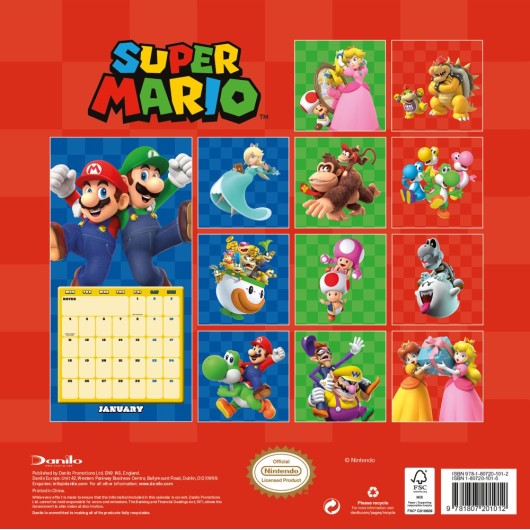 CALENDARIO 2027 30X30 SUPER MARIO (PLASTIC FREE)