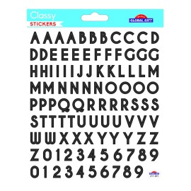 ADESIVI CLASSY LETTERE E NUMERI NERO