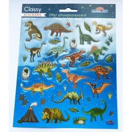 ADESIVI CLASSY DINOSAURI CHE BRILLANO AL BUIO