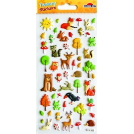 ADESIVI TWEENY FOAMY ANIMALI DELLA FORESTA GLITTER