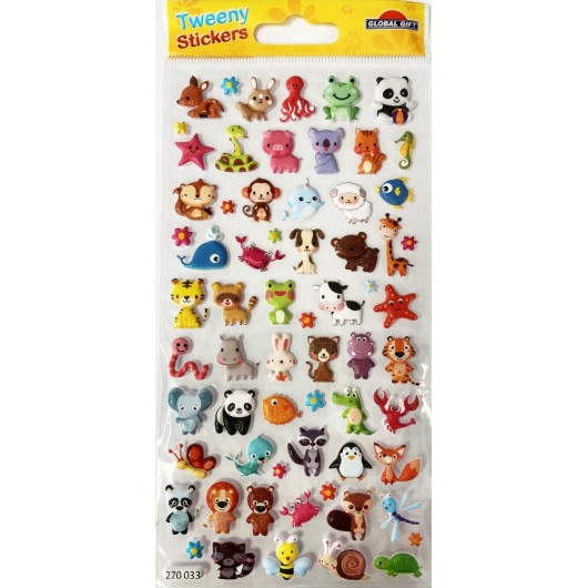 ADESIVI TWEENY FOAMY ANIMALI ADORABILI GLITTER