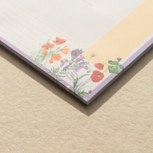 BLOC PLANNER SETTIMANALE A4 BOTANICAL WILD FLOWERS TEDESCO KOKONOTE