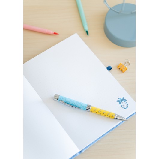QUADERNO PREMIUM A5 CON PENNA PROIETTORE E COPERTINA PELUCHE DISNEY STITCH TROPICALE