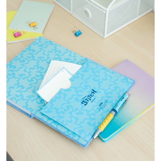 QUADERNO PREMIUM A5 CON PENNA PROIETTORE E COPERTINA PELUCHE DISNEY STITCH TROPICALE