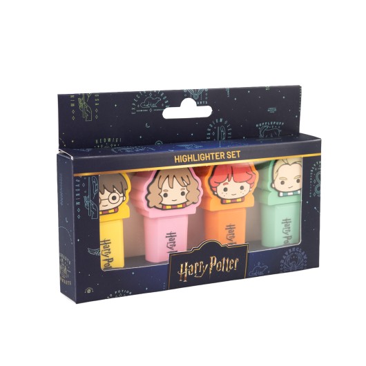 SET DI 4 EVIDENZIATORI CON TOPPER HARRY POTTER