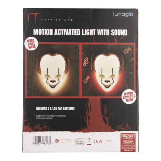 LAMPADA SENSORE MOVIMENTO PENNYWISE MASCHERA