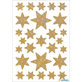 PEGATINAS DECOR ESTRELLAS DORADAS REFLECTANTES