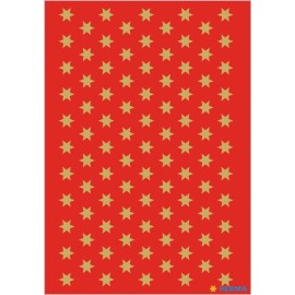PEGATINAS DECOR ESTRELLAS ROJO Y ORO 6 mm