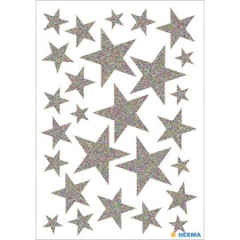 PEGATINAS MAGIC ESTRELLAS PLATEADAS GLITTER