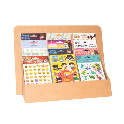 EXPOSITOR SOBREMESA KRAFT PEGATINAS