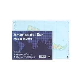 PACK 10 MAPAS MUDOS ES AMERICA DEL SUR POLITICA FISICA