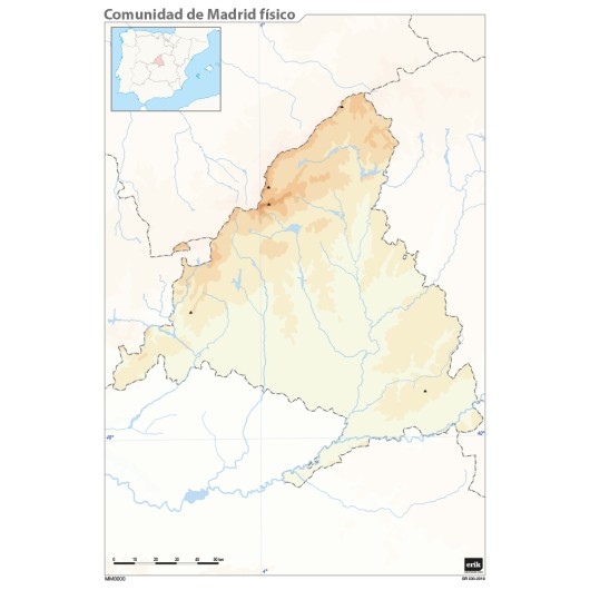 MAPA MUDO ES COMUNIDAD DE MADRID FISICO