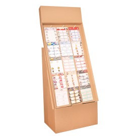 EXPOSITOR CARTON ETIQUETAS 15 GANCHOS KRAFT