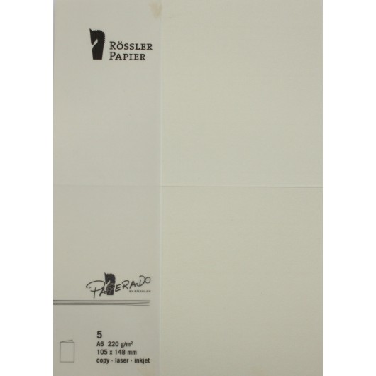TARJETA A6 PAPERADO 5 UNIDADES CREMA