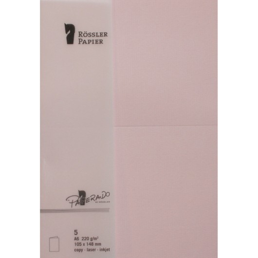 TARJETA A6 PAPERADO 5 UNIDADES ROSA