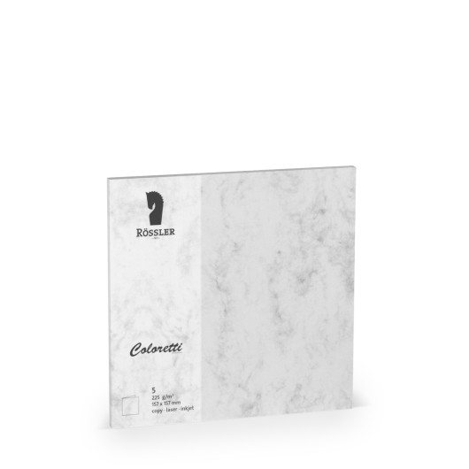 TARJETA DOBLE 157X157 COLORETTI 5 UNIDADES MARMOL GRIS