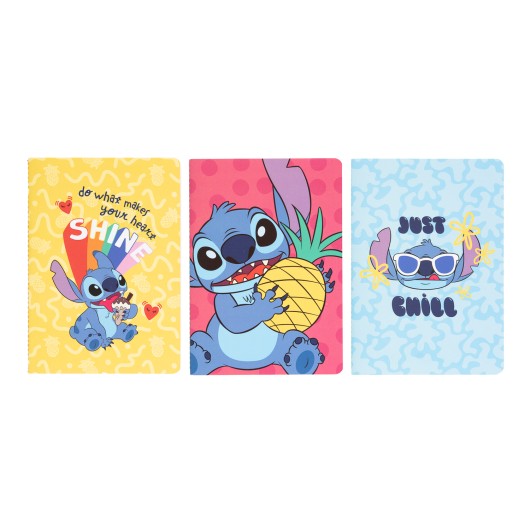 PACK 3 CUADERNOS A5 DISNEY STITCH TROPICAL