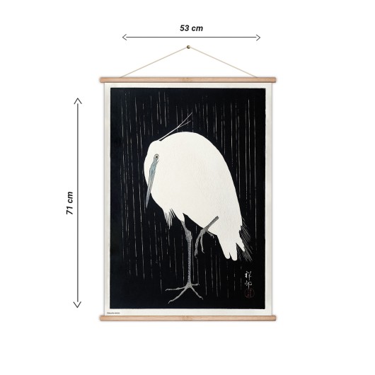 BANDEROLA DE MADERA EGRET IN THE RAIN KOKONOTE