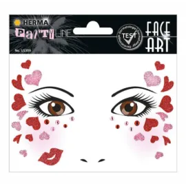 PEGATINAS FACE ART LOVE GLITTERY FOIL