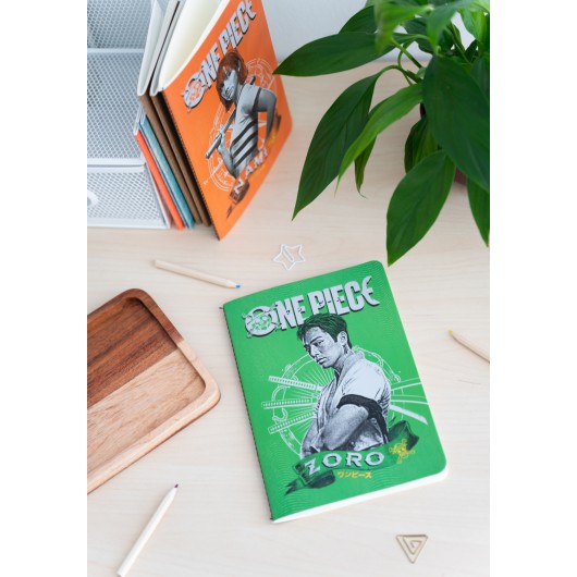 PACK 3 CUADERNOS A5 ONE PIECE NETFLIX - MONKEY D. LUFFY, RORONOA ZORO Y NAMI