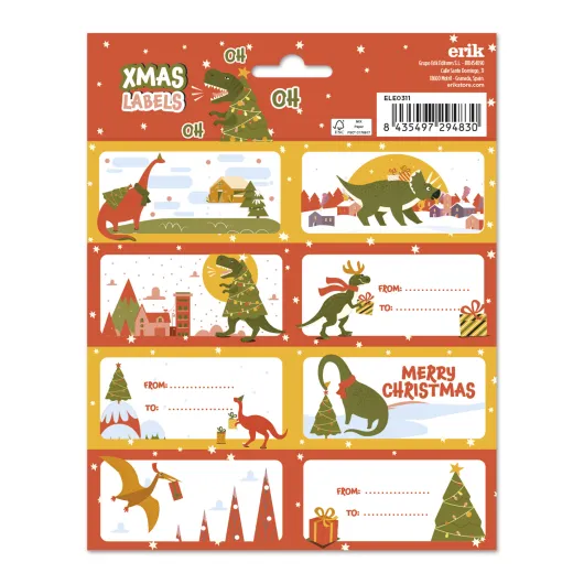 ETIQUETAS ADHESIVAS NAVIDAD WILD CHRISTMAS