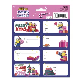 ETIQUETAS ADHESIVAS NAVIDAD MINIONS