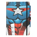 CUADERNO PREMIUM A5 COM ESFEROGRÁFICA MARVEL CAPITAN AMERICA - UNIFORME
