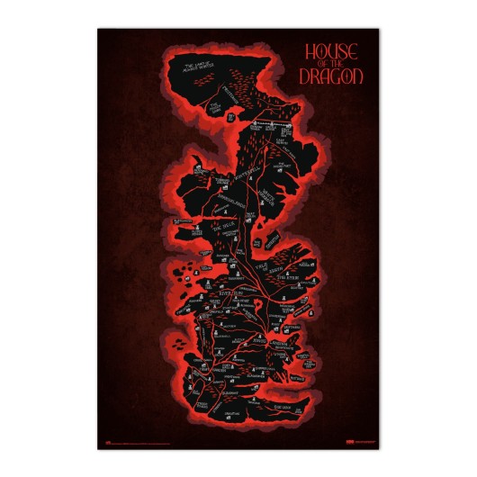 POSTER A GUERRA DOS TRONOS A CASA DO DRAGÃO MAPA DE PONENTE