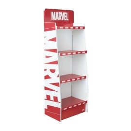 EXPOSITOR 1/4 PALET CARTÃO 4 PRATELEIRAS MARVEL LOGO (SEM ITENS)