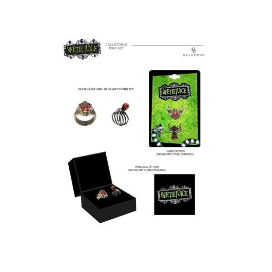 CONJUNTO DE 2 ANÉIS BEETLEJUICE BIOEXORCISTA E EXMUJER