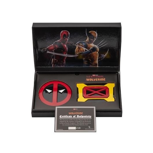CONJUNTO PINS MARVEL DEADPOOL E LOBEZNO MAGNÉTICOS