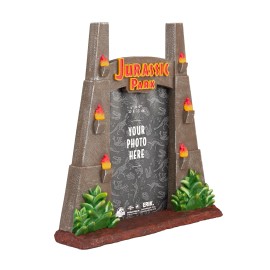 MOLDURA DE FOTOS 3D JURASSIC PARK PORTAS DA ENTRADA AO PARQUE