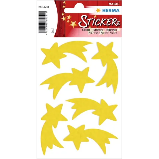 AUTOCOLANTES MAGIC ESTRELAS DE NATAL FELTRO AMARELO