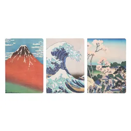 PACK 3 CADERNOS A5 A GRANDE ONDA DE KANAGAWA HOKUSAI 2