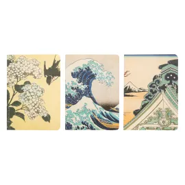 PACK 3 CADERNOS A6 A GRANDE ONDA DE KANAGAWA HOKUSAI 2